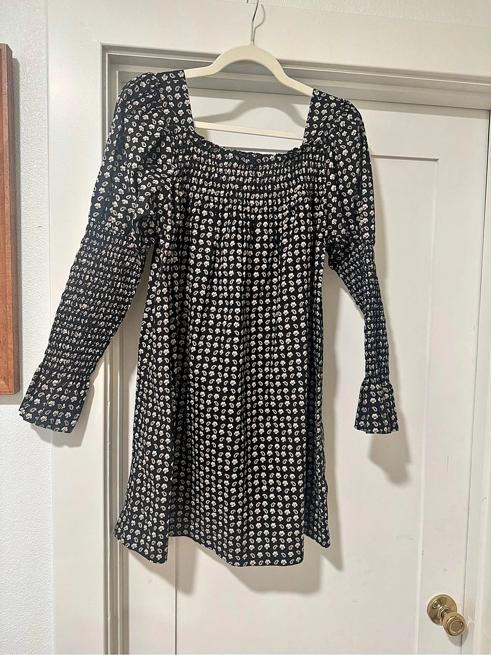 Doen Bellamy Dress Floral Mini Dress in Black & Pink Size Medium